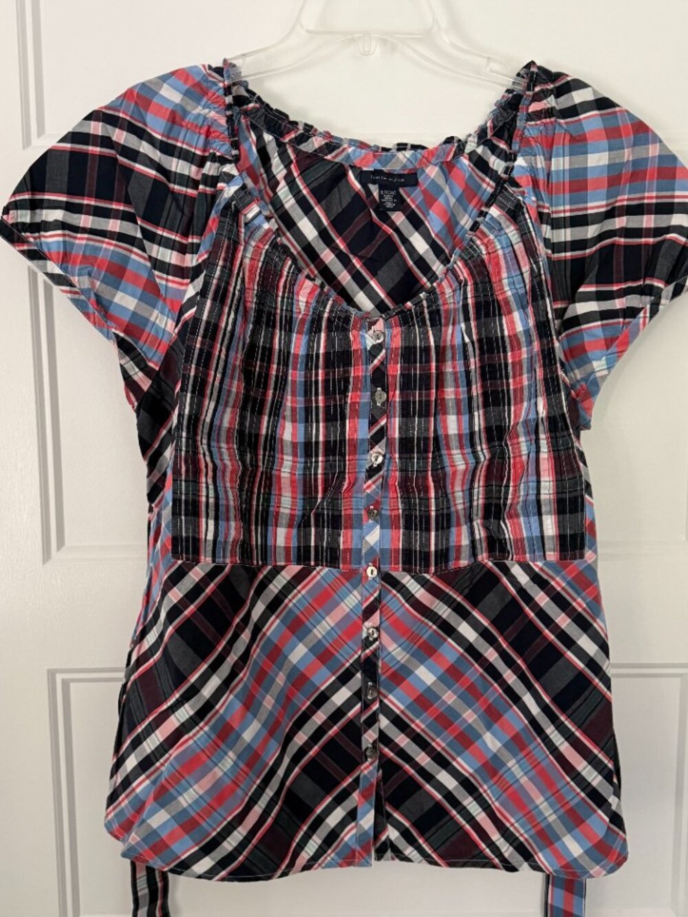 Tommy Hilfiger - Plaid Pattern Shirt with Belted Waist - XL - Picture 1 of 7